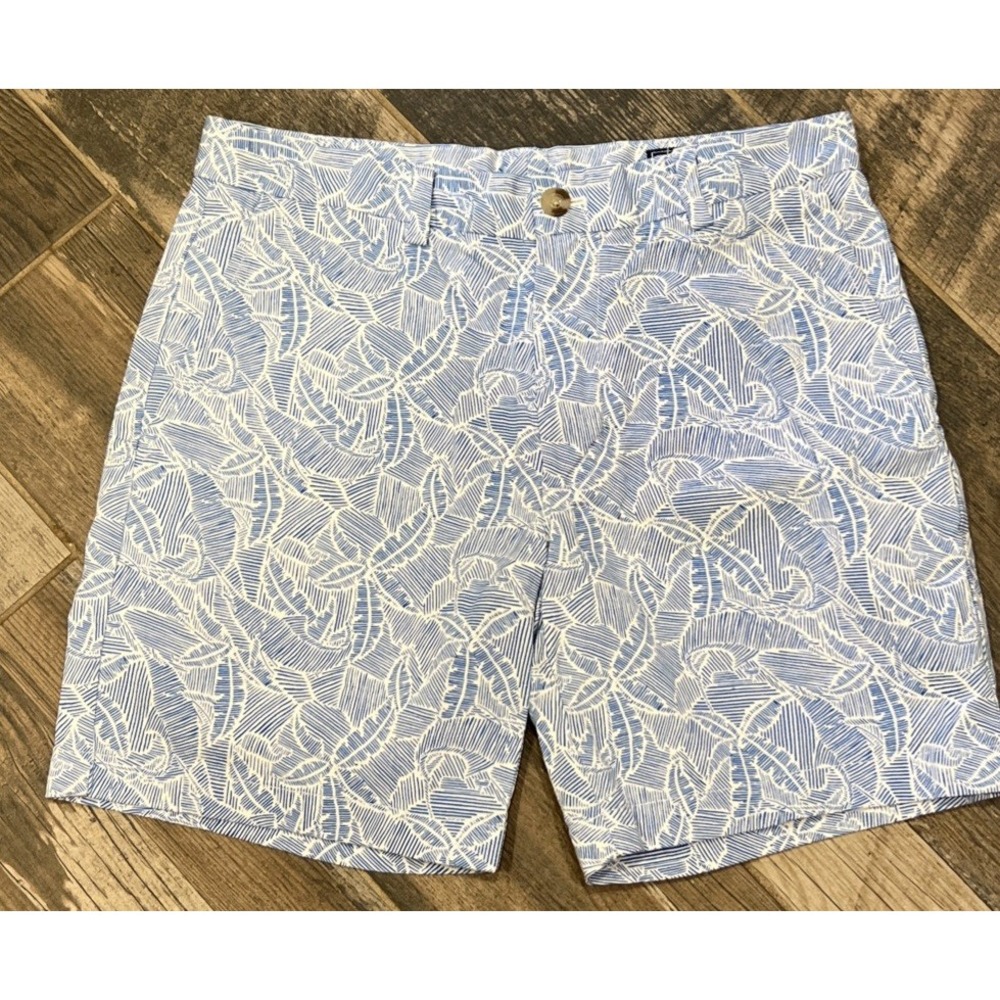 Vineyard Vines Breaker Chino Shorts Blue White Floral Cotton Blend Men's Size 30